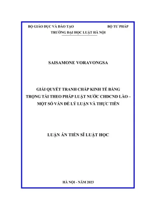 Luận án tiến sĩ luật học: Giải quyết tranh chấp kinh tế