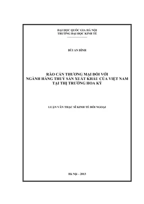 Rào cản thương mại trong xuất khẩu thủy sản Việt Nam 