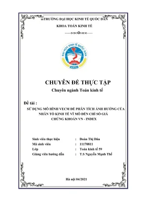 Phân tích ảnh hưởng kinh tế vĩ mô đến VNIndex bằng mô