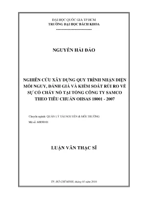 Nghiên cứu quy trình nhận diện và kiểm soát rủi ro cháy 