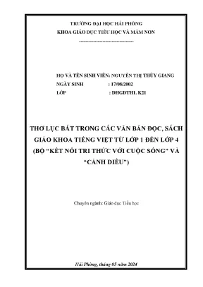 Nghiên cứu thơ lục bát trong sách giáo khoa tiếng Việt 