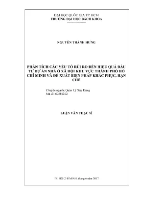 Phân Tích Rủi Ro Đầu Tư Dự Án Xây Dựng Tại TP.HCM Và