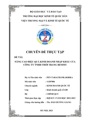Chuyên đề thực tập: Nâng cao hiệu quả kinh doanh nhập 