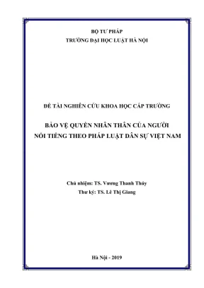 Nghiên cứu bảo vệ quyền nhân thân người nổi tiếng theo 