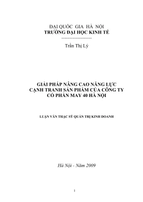 Giải Pháp Nâng Cao Năng Lực Cạnh Tranh Sản Phẩm Công Ty