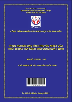 Thực nghiệm truyền nhiệt thiết bị bay hơi kênh mini 250W 