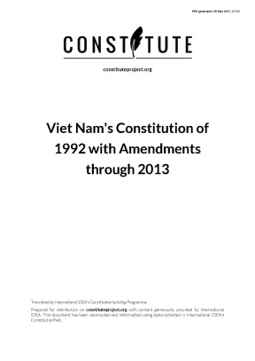 Hiến Pháp Việt Nam 1992 và Các Sửa Đổi Đến Năm 2013