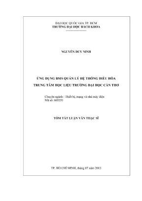 Luận Văn Thạc Sĩ: Ứng Dụng BMS Quản Lý Hệ Thống Điều Hòa