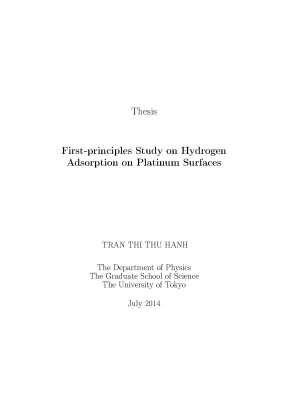 Nghiên cứu First-Principles về sự hấp phụ hydro trên bề 