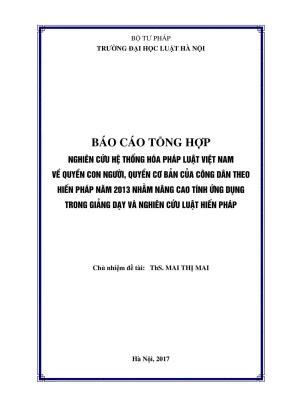 Nghiên cứu hệ thống hóa pháp luật Việt Nam về quyền con 