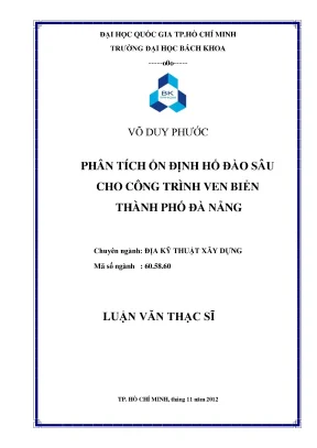 Phân tích ổn định hố đào sâu cho công trình ven biển Đà