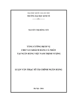 Giải pháp tăng cường dịch vụ cho vay cá nhân tại Ngân
