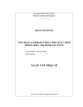 Ứng Dụng Laser Bán Dẫn Công Suất Thấp Trong Điều Trị Sâu