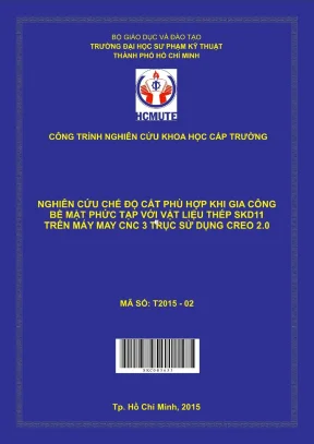 Nghiên cứu chế độ cắt tối ưu khi gia công bề mặt phức