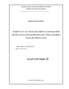 Nghiên cứu xây dựng hệ thống cảnh báo sớm trượt lở tại 