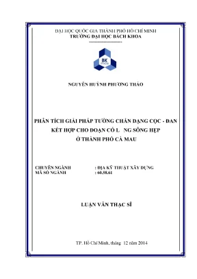 Phân Tích Giải Pháp Tường Chắn Cọc Đan Kết Hợp Cho Đoạn