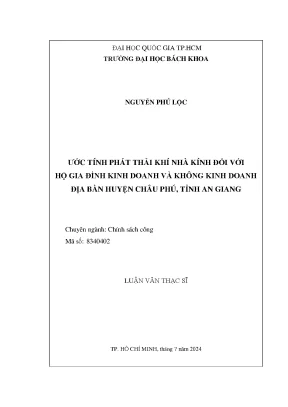 Luận Văn Thạc Sĩ: Ước Tính Phát Thải Khí Nhà Kính Từ Hộ