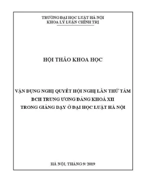 Kỷ yếu hội thảo khoa học: Vận dụng Nghị quyết Hội nghị 