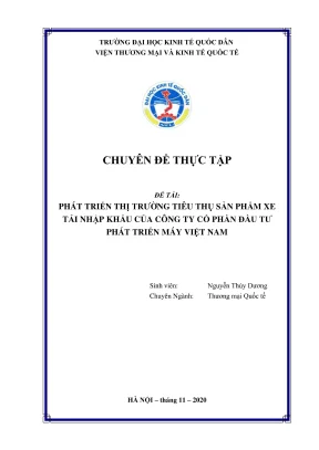 Phát triển thị trường tiêu thụ xe tải nhập khẩu tại Bắc 