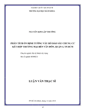 Phân Tích Ổn Định Tường Vây Hố Đào Sâu Chung Cư Kết Hợp