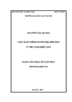 Luận Văn Thạc Sĩ Luật Học: Cải Cách Chính Quyền Địa