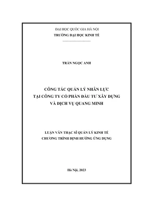 Quản lý nhân lực hiệu quả tại công ty xây dựng Quang Minh