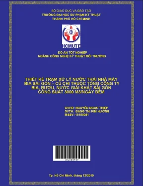 Thiết kế trạm xử lý nước thải nhà máy bia Sài Gòn Củ Chi
