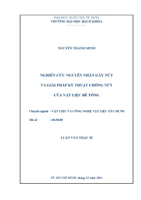 Nghiên cứu nguyên nhân và giải pháp chống nứt bê tông 