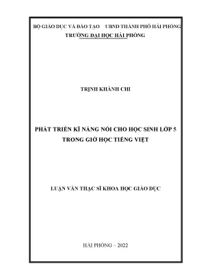 Phát Triển Kỹ Năng Nói Cho Học Sinh Lớp 5 Trong Giờ Học