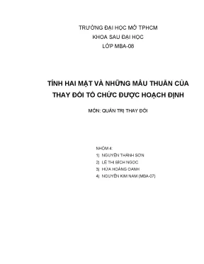 Quản trị thay đổi: Tính hai mặt và mâu thuẫn trong thay 