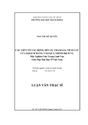 Các yếu tố ảnh hưởng đến sự tham gia tích cực của khách