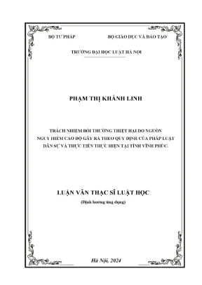 Luận văn thạc sĩ luật học: Trách nhiệm bồi thường thiệt 