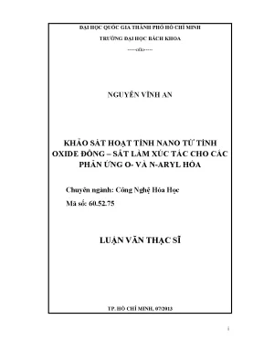 Khảo sát hoạt tính nano từ tính oxide đồng sắt làm xúc