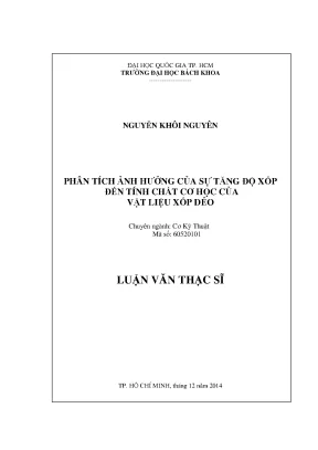 Phân tích ảnh hưởng độ xốp đến tính chất cơ học vật liệu 
