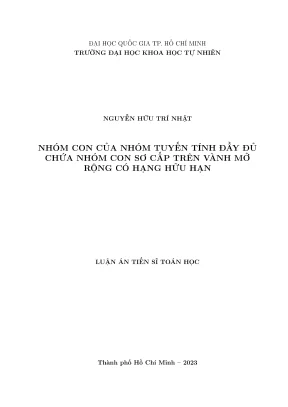 Nghiên cứu nhóm con trong toán học: Nhóm tuyến tính đầy 