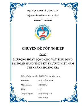Mở rộng hoạt động cho vay tiêu dùng tại Techcombank chi
