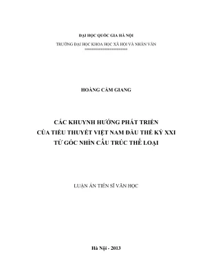 Phát Triển Tiểu Thuyết Việt Nam Đầu Thế Kỷ XXI: Góc Nhìn 
