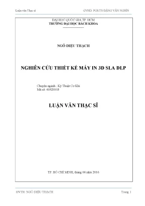 Luận Văn Thạc Sĩ Kỹ Thuật Cơ Khí: Nghiên Cứu Thiết Kế