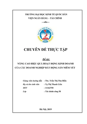Chuyên đề thực tập: Nâng cao hiệu quả kinh doanh cho