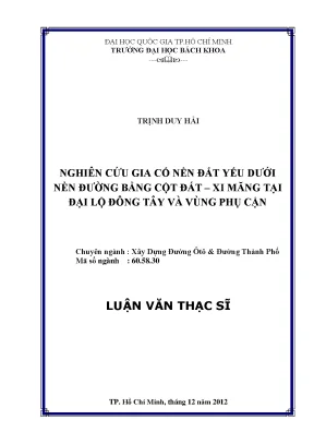 Nghiên cứu gia cố nền đất yếu bằng cột đất xi măng tại