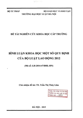 Bình Luận Khoa Học Các Quy Định Bộ Luật Lao Động 2012 - 