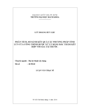 Phân tích so sánh phương pháp tính lún công trình xử lý
