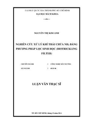 Luận Văn Thạc Sĩ: Xử Lý Khí Thải NH3 Bằng Lọc Sinh Học