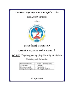 Ứng Dụng Học Máy Trong Dự Báo Bệnh Tim: Chuyên Đề Thực Tập