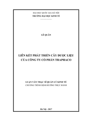 Phát triển cây dược liệu: Luận văn thạc sĩ quản lý kinh