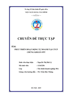 Phát triển hoạt động tự doanh tại CTCP Chứng khoán FPT - 