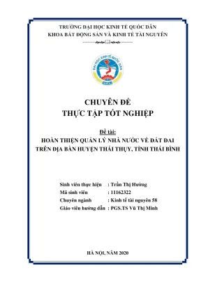 Cách hoàn thiện quản lý nhà nước về đất đai tại huyện 