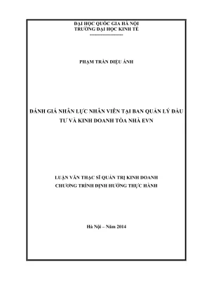Luận Văn Thạc Sĩ Quản Trị Kinh Doanh: Đánh Giá Nhân Lực