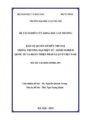 Nghiên cứu bảo vệ quyền sở hữu trí tuệ trong thương mại 