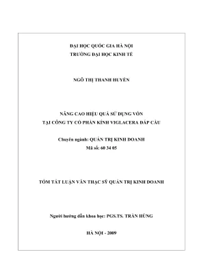Luận văn thạc sĩ: Nâng cao hiệu quả sử dụng vốn tại Công